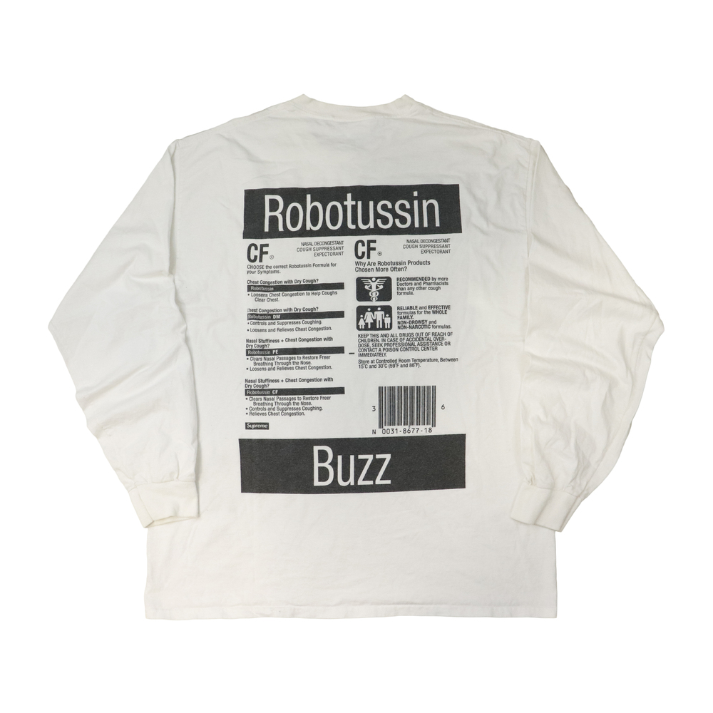 Vintage Supreme Robitussin Graphic Long Sleeve Shirt Size L